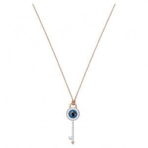 NEW SWAROVSKI women's key pendant necklace in blue crystal